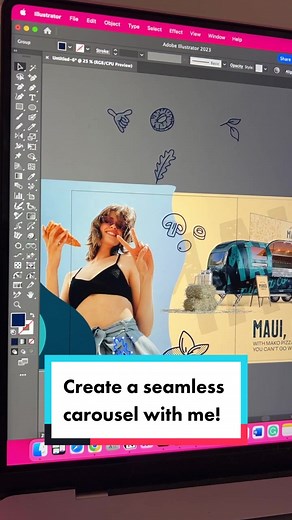 Create a seamless carousel with me! (Using an older project!) 🍕🦈 #carouseldesigns #carouseldesign #socialmediadesign #photoshoptutorial #illustratortutorial #logodesigner #brandingdesign #branddesigner #designjourney #logodesigner #brandingdesign #branddesigner #graphicdesigncommunity #graphicdesigntips #brandboard