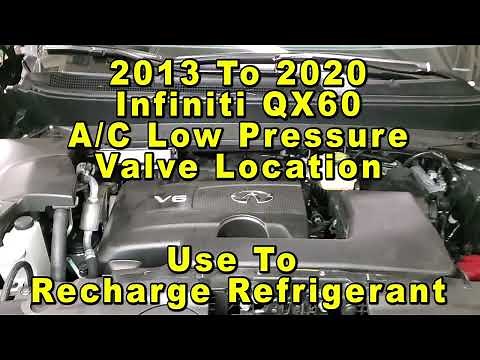Infiniti QX60 A/C Low Pressure Valve Port Location Use To Recharge Refrigerant 2013 To 2020 HVAC