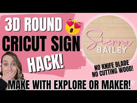 DIY Wood Round Cricut Sign Hack - Make 3d Text WITHOUT Cutting Wood!