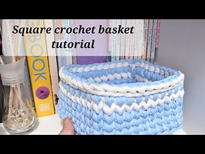 Easy square crochet basket tutorial How to cast on the square wooden base