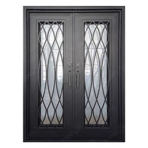 [Hot Item] Villa Main Entry Door Exterior Rustic Luxury Arch Double Wrought Iron Entrance Front Doors