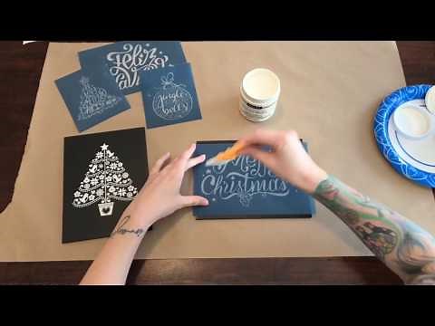 DIY Chalkboard Screen Printing Process Video w/ Silkscreen Stencils