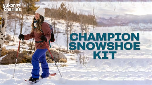 Power through the trails with the Champion Snowshoe Kit! Designed for backcountry winter hiking, this kit boasts a durable, super-lightweight frame and free-float axle systems that move with your natural stride. Everything you need for an epic adventure ❄ | Yukon Charlie's