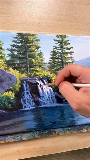 The river flows, the waterfalls sings.. ✨ Paint along with me as I teach in-depth and share my thoughts on acrylic painting on my Patreon. Let’s create something beautiful together! Thank you for supporting my art! #art #acrylicpainting | Correa Art