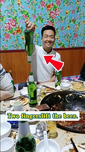 Two fingers lift the beer. #magic