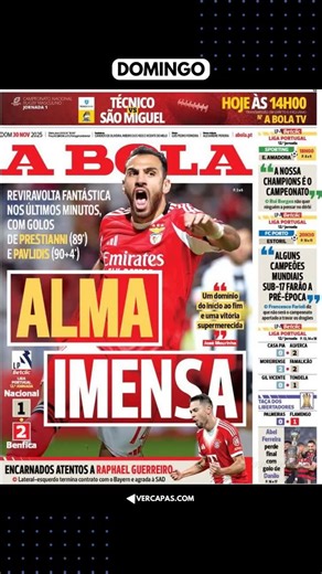 Ver Capas Jornais e Revistas on Instagram: "Capas dos jornais deste domingo (30/11) ⚽ Jornais nacionais e jornais desportivos de hoje!"
