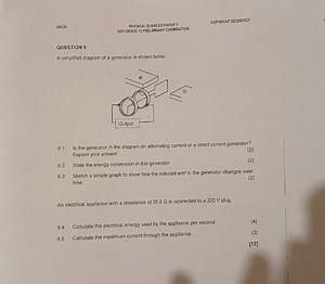 A simplified diagram of a generator is shown below.9.1 Is the... | Filo