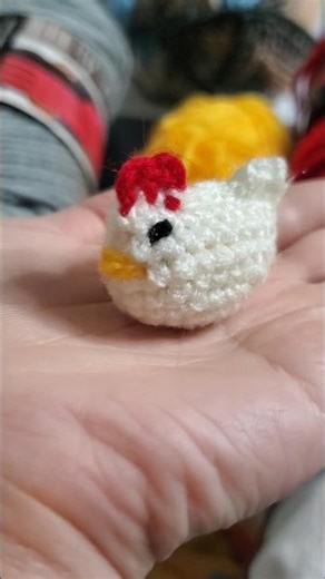 My Smallest Crochet Ever! Micro Crochet Chicken with Size 2 Thread #microcrochet