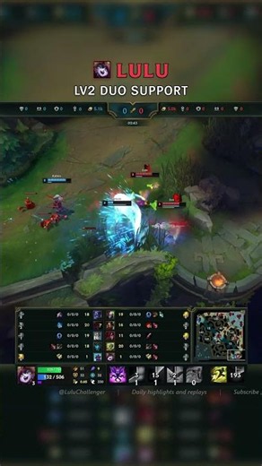 Lulu Lv2 DUO SUPPORT | EUW Master Patch 26.12 #shorts