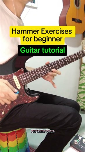 Hammer Exercises for beginner (Guitar tutorial) #guitar #guitartutorial #guitarlessons #guitarist