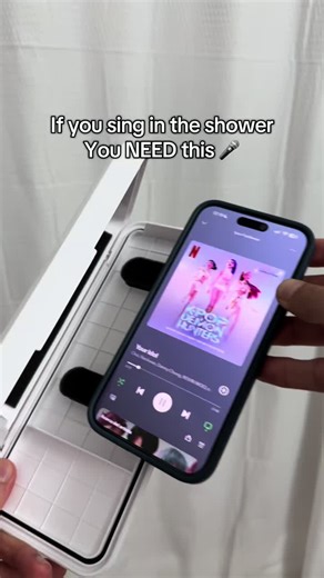 I love singing in the shower… and this waterproof phone holder made it even better. 🚿🎤📱 #showerphoneholder #showerspeaker #showerholder #showermusic #showervibes I’ve always loved singing in the shower, but my phone was always outside and I couldn’t change songs. Then I found this waterproof shower phone holder with bluetooth speaker, and now I can sing, listen to music, and enjoy my shower without worrying about water. It honestly made my shower routine so much more fun. 🚿🎶📱