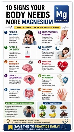 10 Signs You Need Magnesium #wellness #healthtips #magnesium