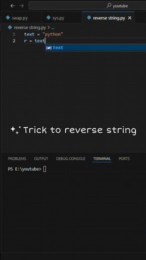 Reverse String in Python | Beginner Friendly Hack #shorts #python