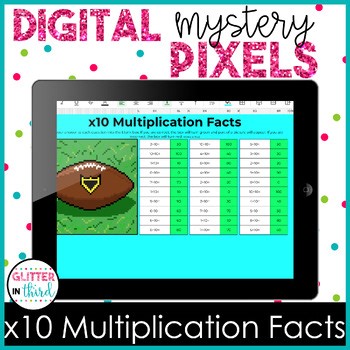 Multiplication Facts Pixel Art | x10 Times Tables Google Sheets Mystery Picture