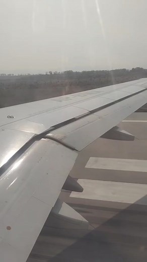 Airplane Wing Takeoff Views Over Quetta