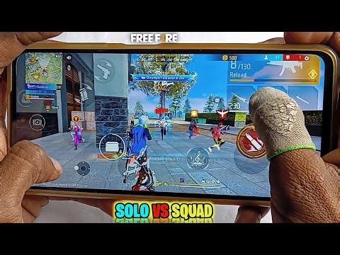 POCO X3 PRO - SOLO VS SQUAD FREE FIRE HANDCAM GAMEPLAY 🔥 With 4 finger CUSTOM HUD