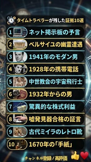 衝撃！タイムトラベラーが残した証拠10選🕰️✨ #順位 #ランキング #都市伝説 #タイムトラベル #不思議 #謎 #オカルト #歴史 #証拠 #秘密
