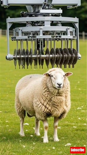 Shearing: Automated Machine Provides Instant Relief for Fluffy Sheep #animalhealing #animalrescue