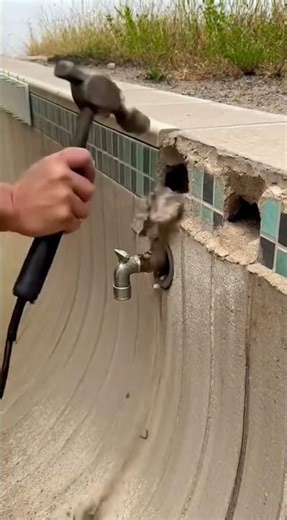 Drained Algae Pool Resort-Ready Mirror Water #shorts #homerenovation #viral