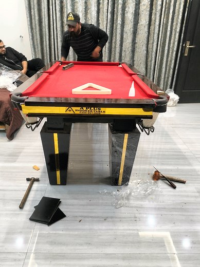 Premium 3x6 Pool Table with Red Fabric for Home Use