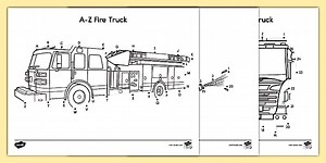 Fire Truck and Firefighters Dot to Dot Activities