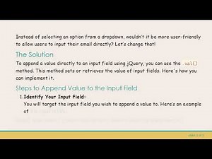 How to Append Values to Input Fields Using jQuery