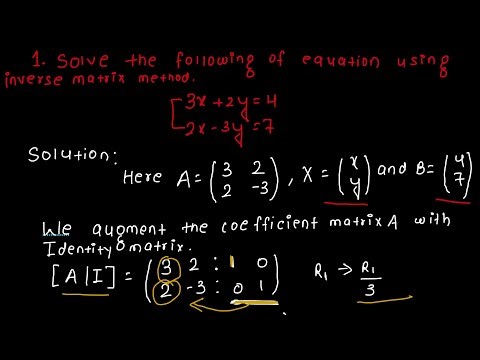 Solve the equation using inverse matrix method class 12 || part 1