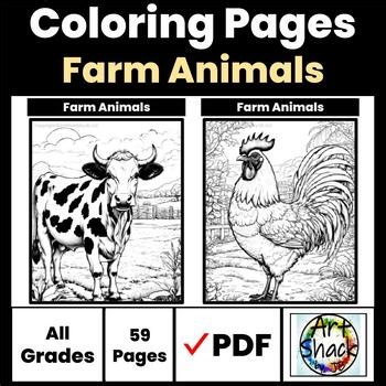 Farm Animals Coloring Pages/Digital Resource/Elementary School Activities