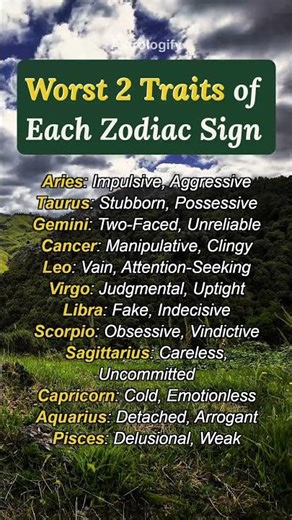 Worst 2 Traits Of Each Zodiac Sign #zodiac #zodiacsigns #astrology #horoscope #tarot #astrologify
