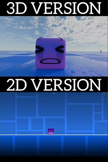3D Version VS 2D Version in Geometry Dash! #geometrydash #gd #dimagd2