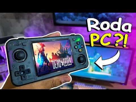 O CONSOLE PORTÁTIL MAIS BARATO que RODA JOGO DE PC! (R36H Vale a Pena?)