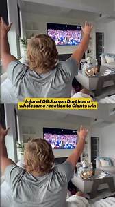 Injured QB Jaxson Dart watched his Giants teammates bring home a big win yesterday 🥹 #shorts