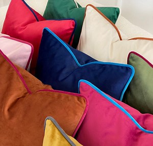 Velvet Pillow With Personalized Piping - Piped Edge Pillow Cover -throw Pillow With Cording -pillow Cover With Piping (cover Only) - Etsy