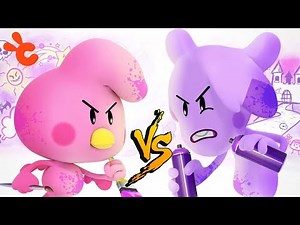 PINK VS PURPLE - The Grafitti Challenge | Learn Colors for kids | Cueio and Friends Cartoons S02E14