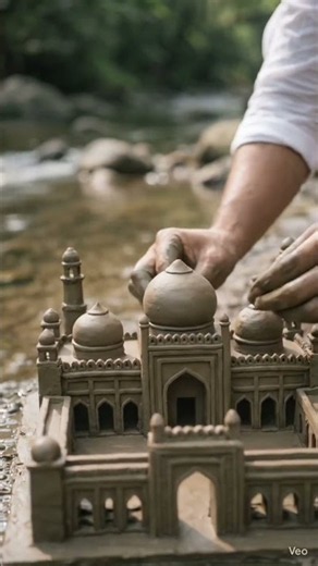 He Made a Beautiful Mosque From Clay 🤍 | Amazing Miniature Mosque #Shorts