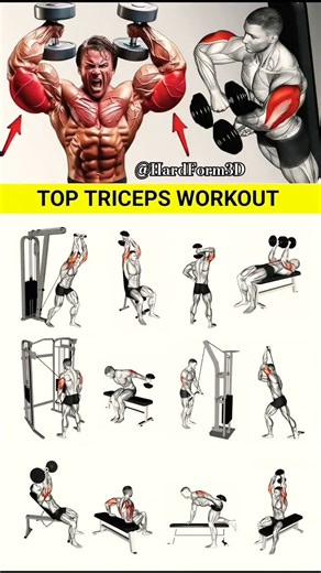 🔥 Best Triceps Exercises to Build Bigger Arms Fast 💪 #ytshorts #workout