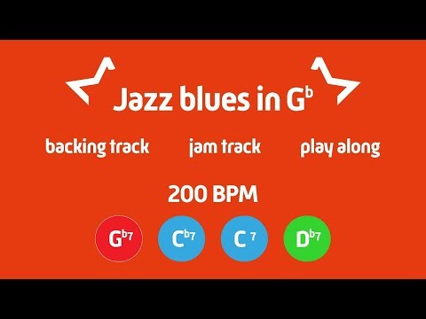 Backing Track for Fast Guitar 12 Keys Easy Jazz Gb