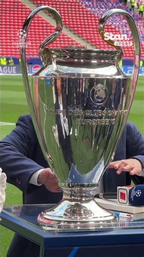 Champions League trophy at the Puskas Arena in Hungary 🏆🇭🇺 #UCL #ChampionsLeague
