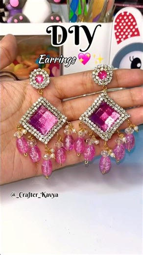 DIY Earrings 🎀 #sorts #viralshorts #craftideas #diy #earrings #handmade @CrafterKavya