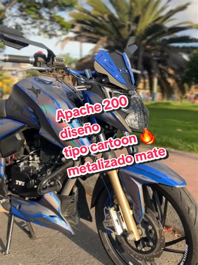 Apache 200: Diseño Cartoon Metalizado Mate