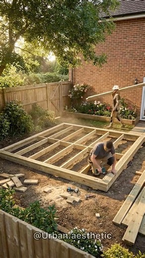 Luxury Backyard Deck Build in Minutes😱🔥 #home #satisfying #DIY