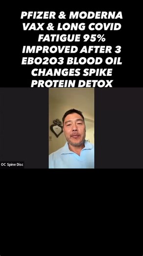 6.9K views · 74 reactions | She got both Pfizer and Moderna Covid vaccines but still got Long Covid symptoms brain fog fatigue heart palpitations etc. but feels 95% better after 3 ebo2o3 blood oil changes. I’m goto www.iloveeboo.com | 21st Century Laserstem Pain & Regenerative Medicine Institute | Facebook