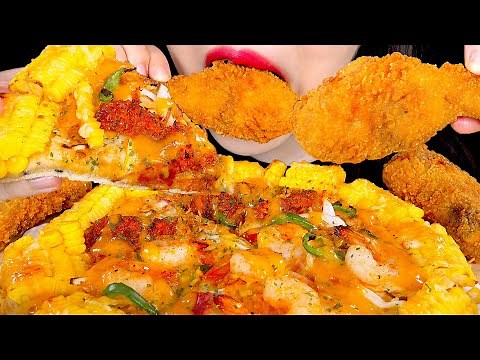 ASMR PIZZA FRIED CHICKEN 청년피자 치킨 먹방 MUKBANG EATING SOUNDS 咀嚼音ピザ | ZOEY ASMR