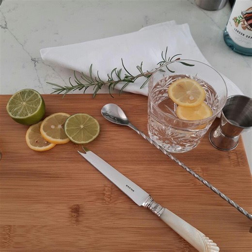 Silver Plated Barware, Boxed Gift, Upcycled Carved Mother of Pearl Handle, Vintage Cocktail Garnish Server, Gift for Gin & Tonic Lover - Etsy