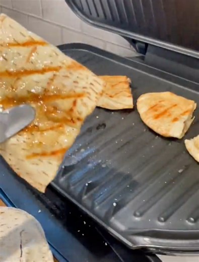 Delicious meat stuffed pitas recipe on George Foreman grill