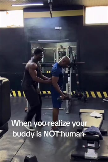 Gym Strength Surprise: Lifting a Friend Mid-Curl
