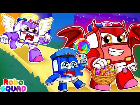 Demon Mom vs Angel Mom | When Sister’s Away | New Sibling Song | RoboSquad Nursery Rhymes