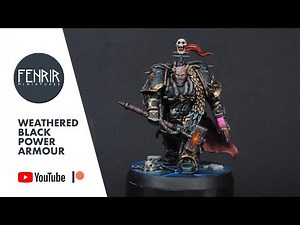 How to paint: Weathered Black Chaos Power Armour (no airbrush)