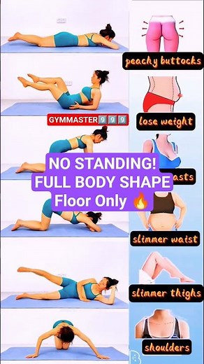 Lying Down Full Body Workout | Peachy Butt + Slim Waist + Thighs #WorkoutAtHome