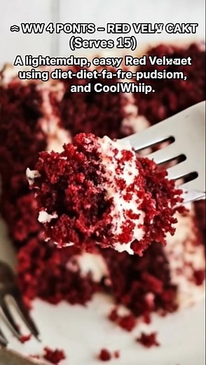 2.4K views | WW 4 POINTS – RED VELVET CAKE INGREDIENTS 1 (18 ounce)...